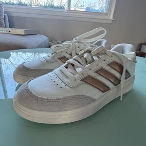 Adidas White and Brown Casual Sneakers